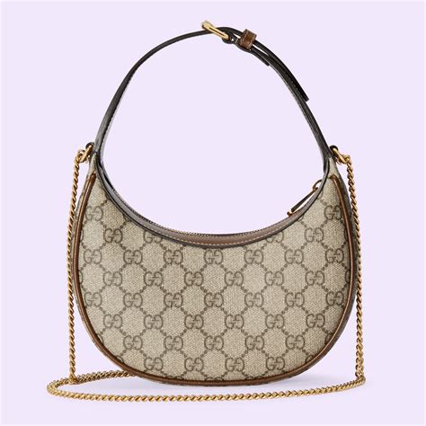 mini borsa mezzaluna gucci|Borsa A Mano Gucci Mezzaluna GG Supreme Marrone .